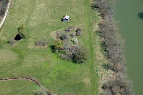 kentucky farms lower river bottom creek flows from hollow on right